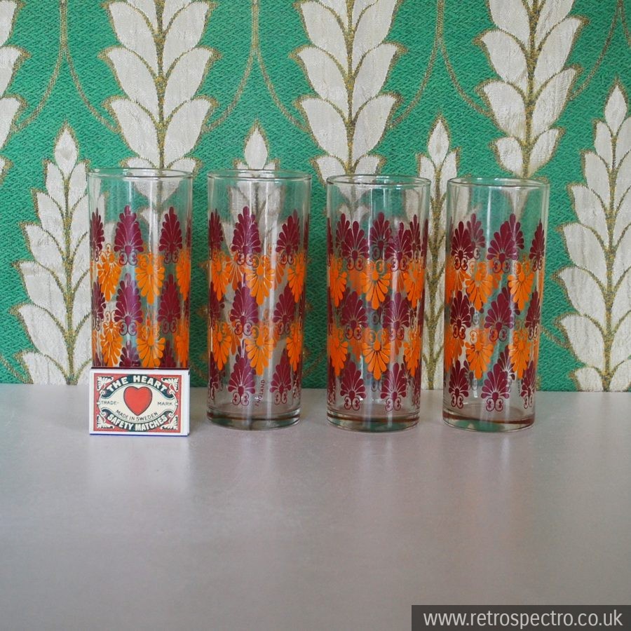 Four Tall Drinking Glasses RetroSpectro