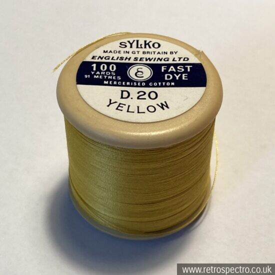 Vintage Sylko Cotton Reel - Yellow D.20