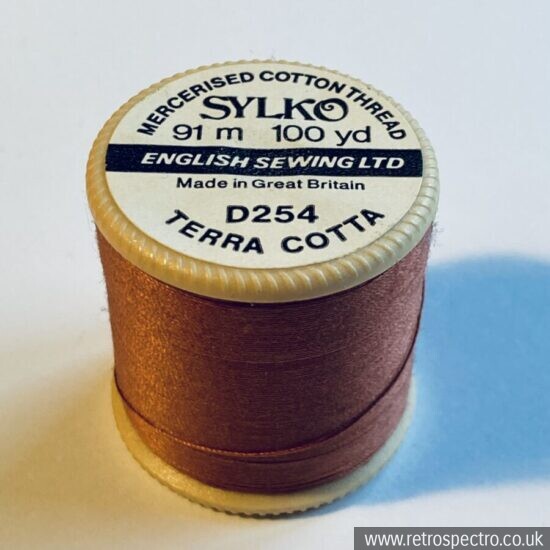 Vintage Sylko Cotton Reel - Terra Cotta D254