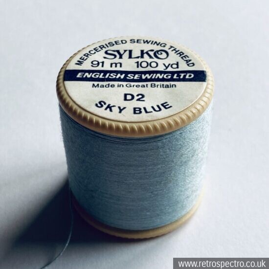 Vintage Sylko Cotton Reel - D.2 Sky Blue