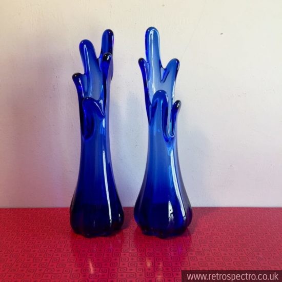 Cobalt Blue Glass Finger Vase