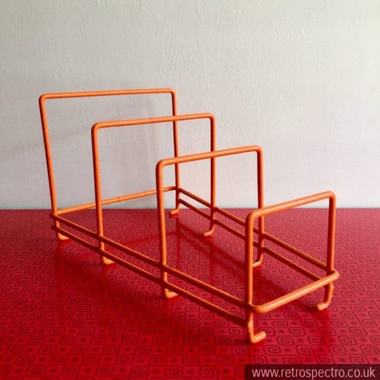 Vintage orange plate rack