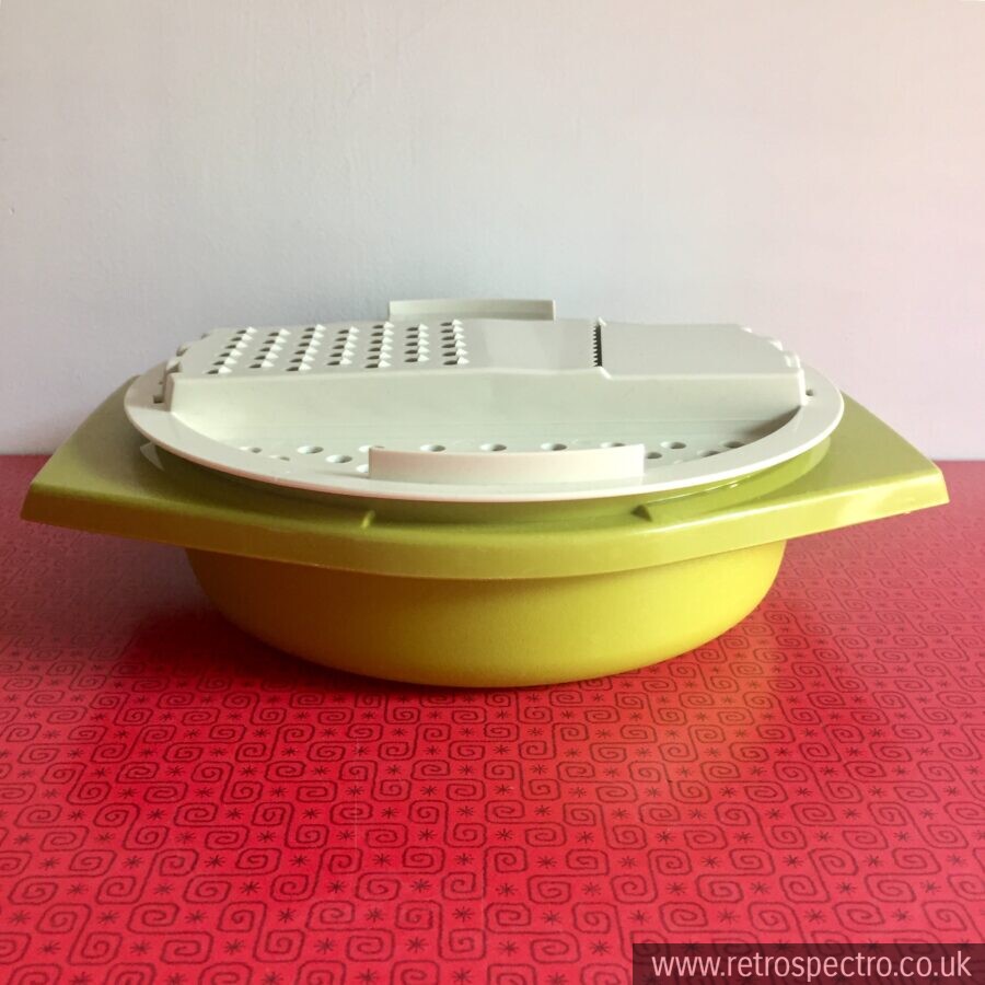 Olive Green Tupperware Grater & Bowl RetroSpectro