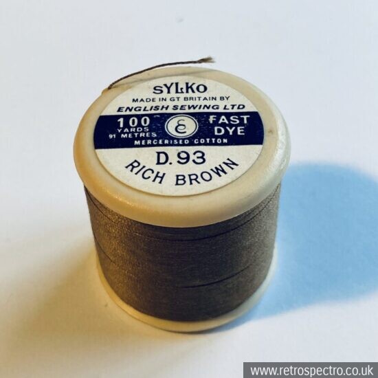 Vintage Sylko Cotton Reel - Rich Brown D.93