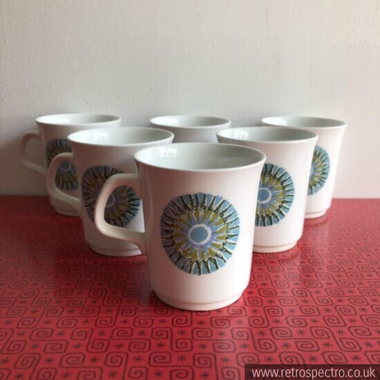 J&G Meakin Tea/Coffee Cups Aztec Pattern