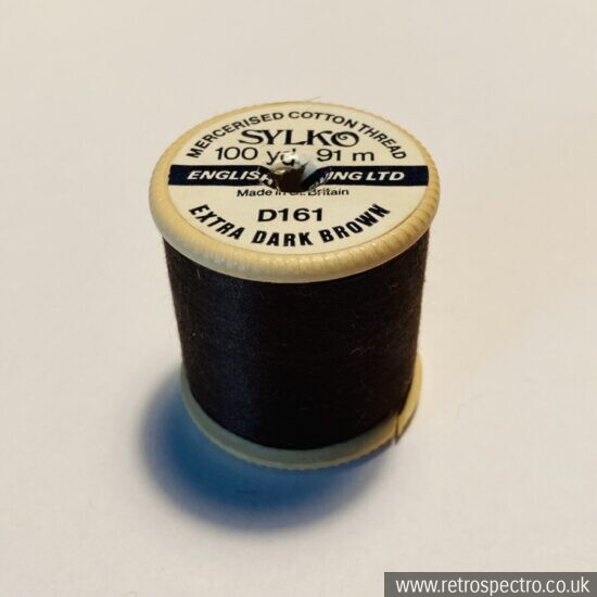 Vintage Sylko Cotton Reel - Extra Dark Brown D161