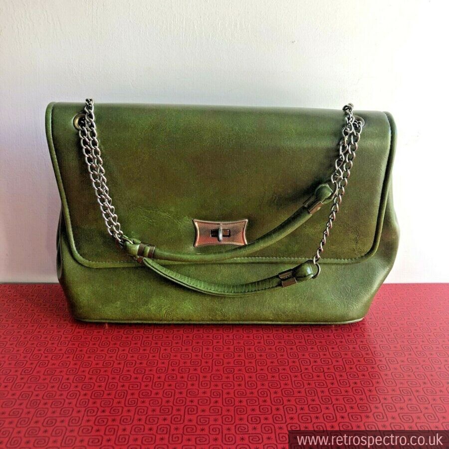 Green Handbag/Shoulder Bag - RetroSpectro