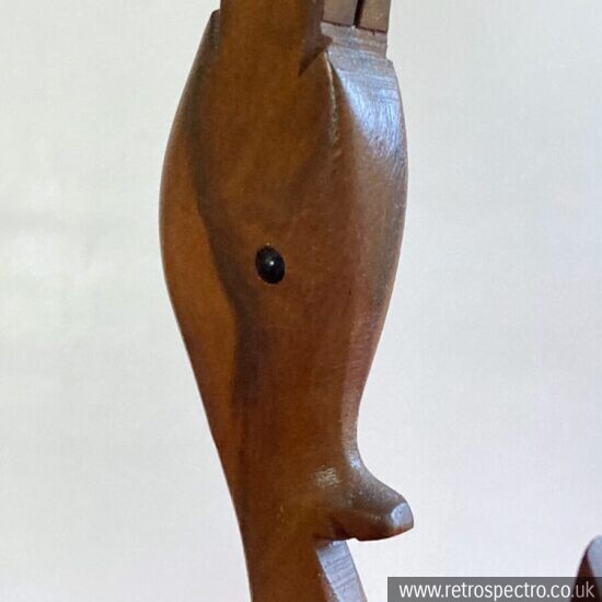 vintage hand carved stylized deer figurine