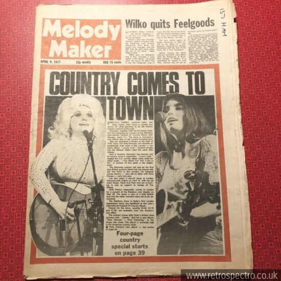 Melody Maker 9 April 1977 Dolly Parton & Emmylou Harris